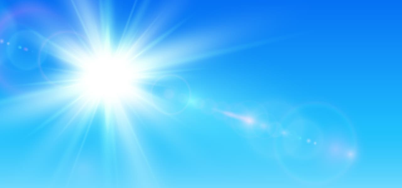 Sonne | Motiv ©Cobalt - stock.adobe.com | © stock.adobe.com, Juli 2021 Die Sonne strahlt am blauen Himmel. | Motiv ©Cobalt - stock.adobe.com | © stock.adobe.com, Juli 2021
