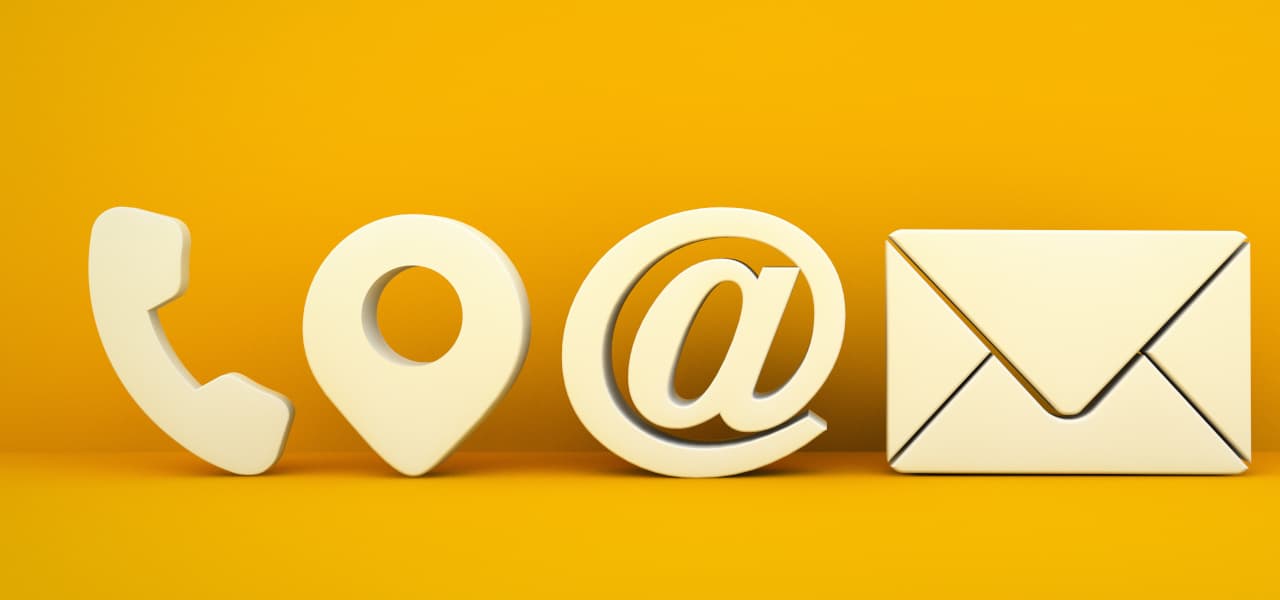 A Kontakt 1 Header (jpg) | Motiv ©MclittleStock-stock.adobe.com | © stock.adobe.com, September 2024 Symbole für Geschäftskontakte auf gelbem Untergrund | Motiv ©MclittleStock-stock.adobe.com | © stock.adobe.com, September 2024